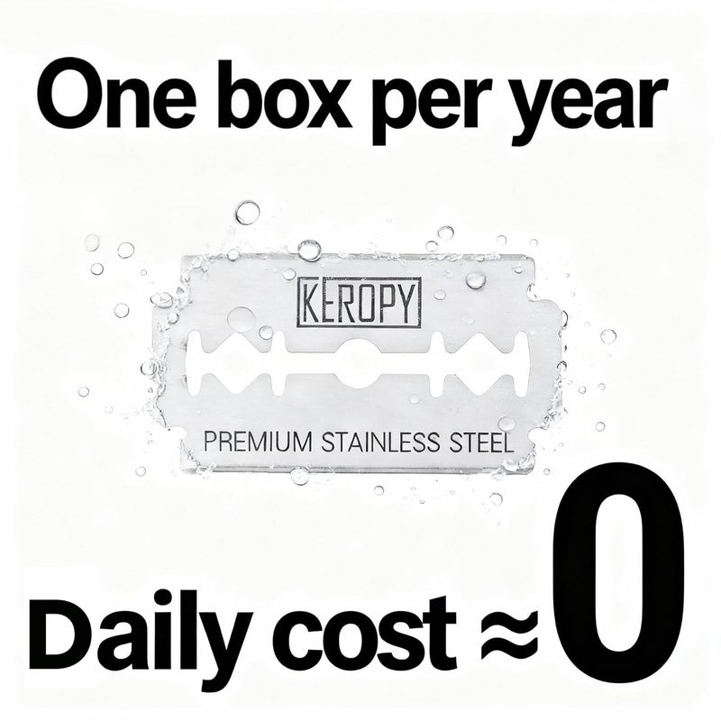 Keropy 100 Safety Razor Blades - Super Sharp Stainless Steel & Lifetime Supply for Smooth Shaving, Individually Wax-Sealed, Universal Razor Compatibility - Image 3